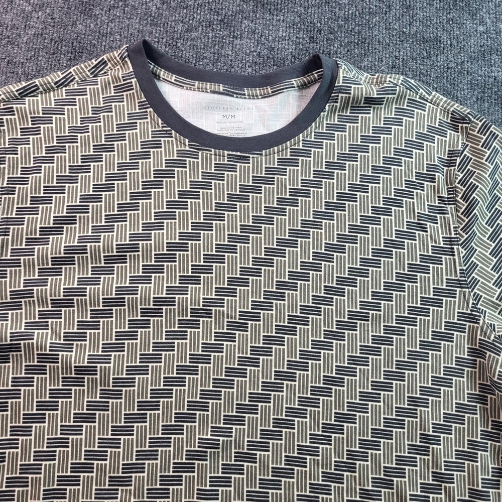 Geoffrey Beene‎ Mens Medium Patterned Short Sleeve Crew Neck T-Shirt